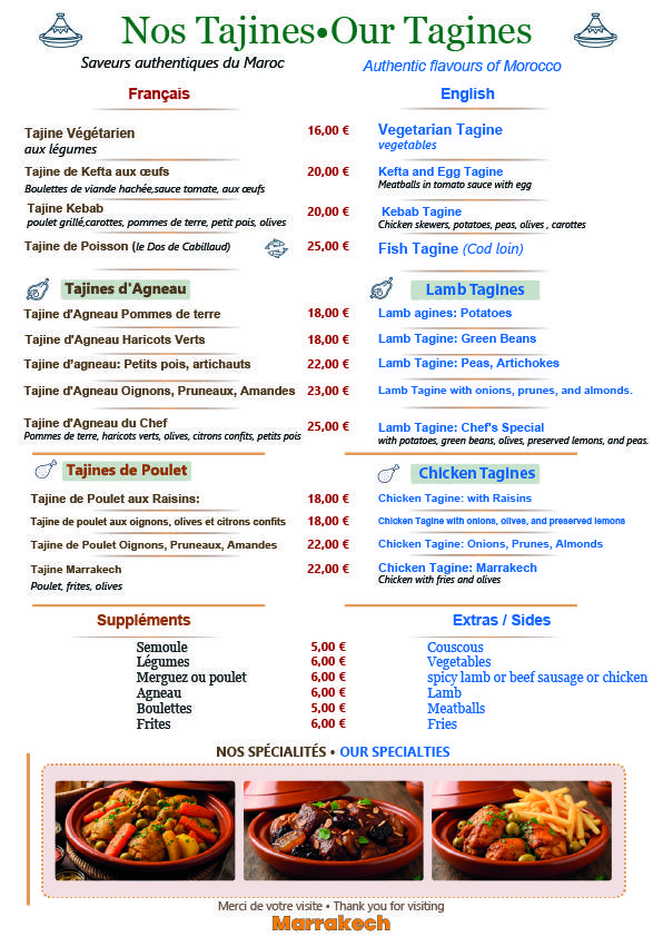 Restaurant Bar Marrakech - Menu Image 2